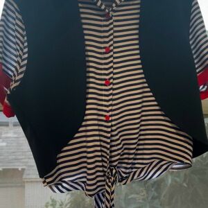 Striped Black and White Women's Top